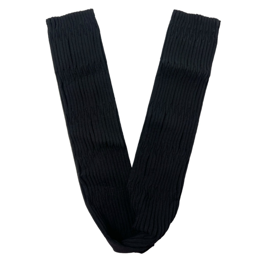 Chanel Black Ribbed Fabric Knit O/S Belt 33"